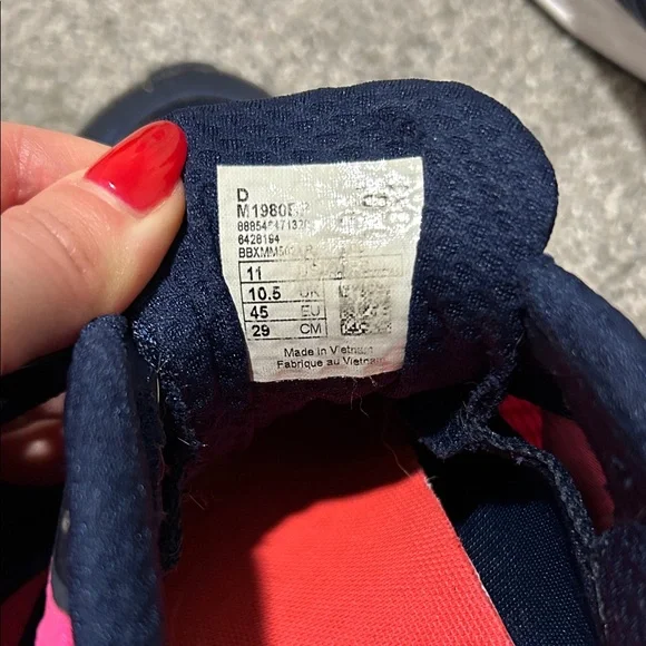 New Balance Navy and Pink Athletic Shoes - Picture 2 of 5